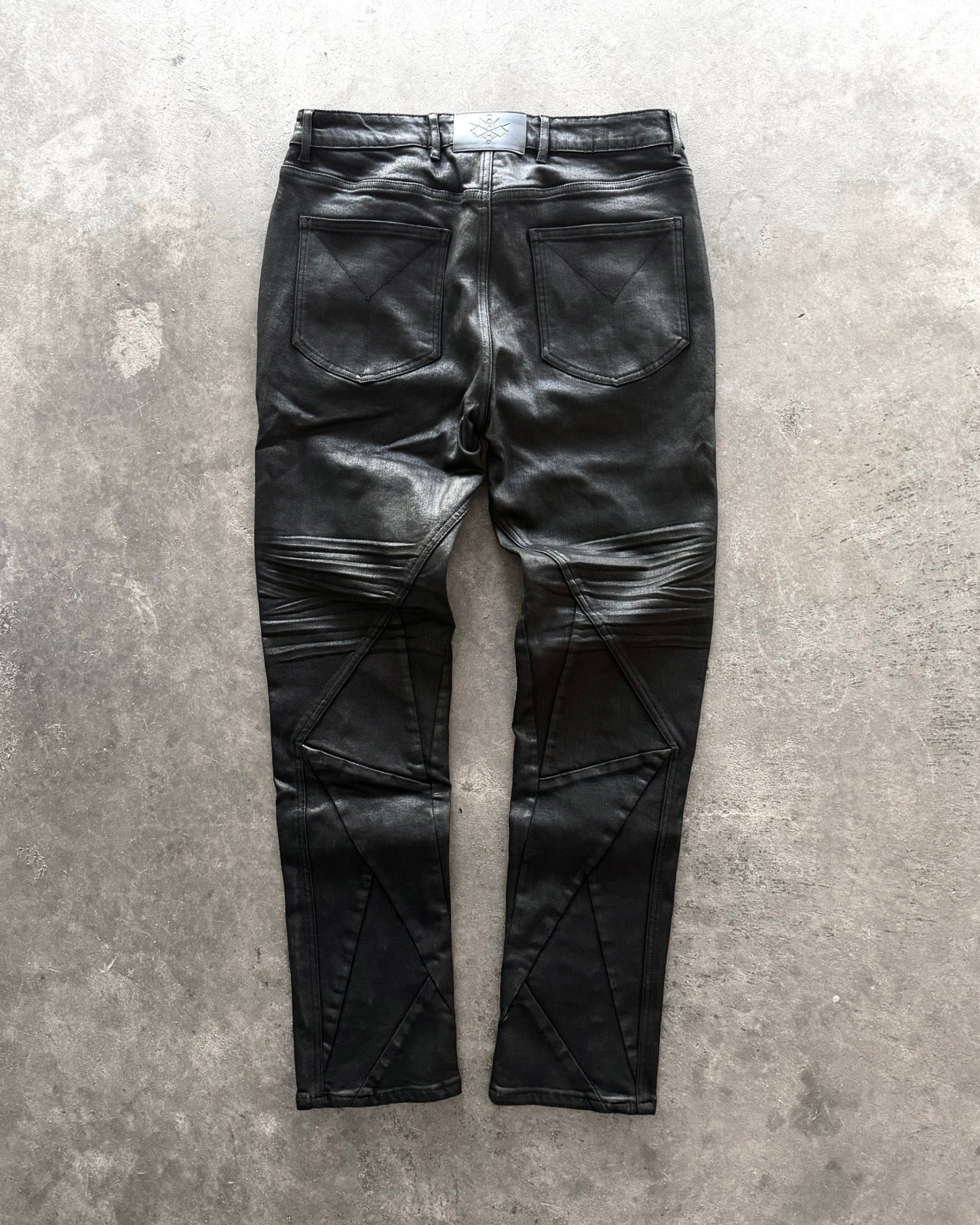 SKINNY STAINED GLASS WAXED DENIM