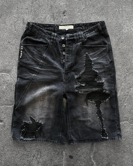 REPTILIAN DENIM SHORTS